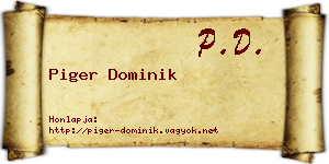 Piger Dominik névjegykártya